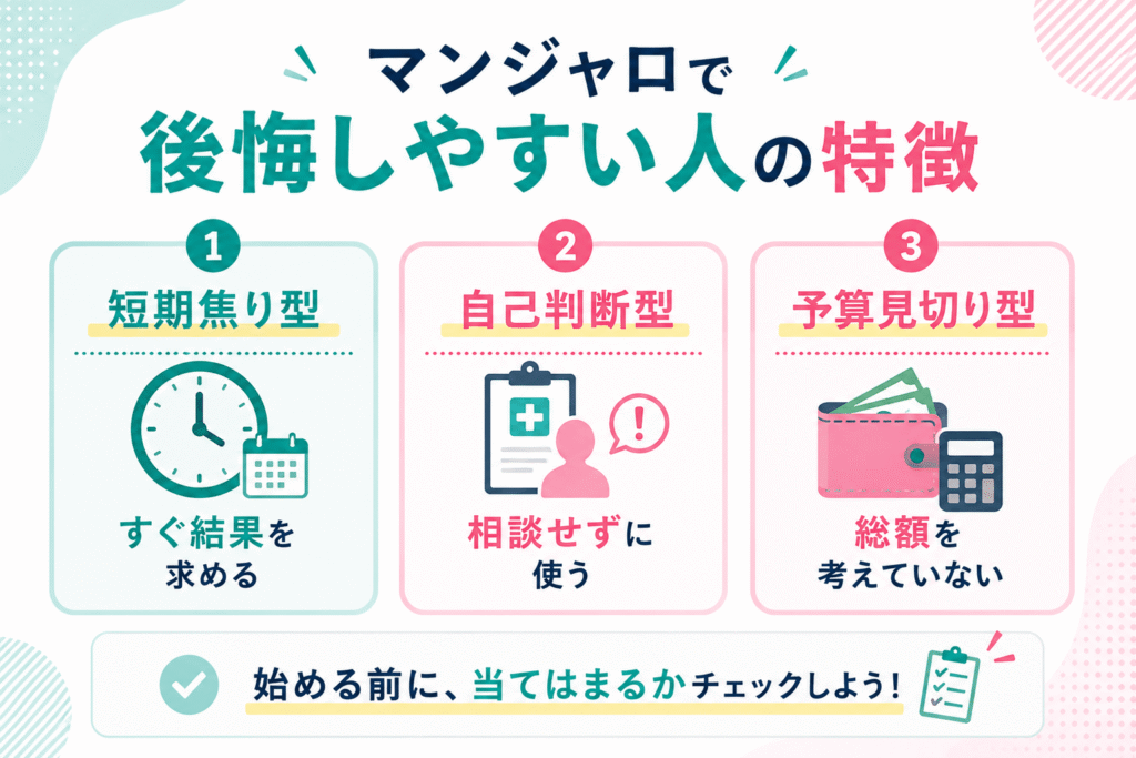 マンジャロを用いた治療で後悔しやすい人の特徴