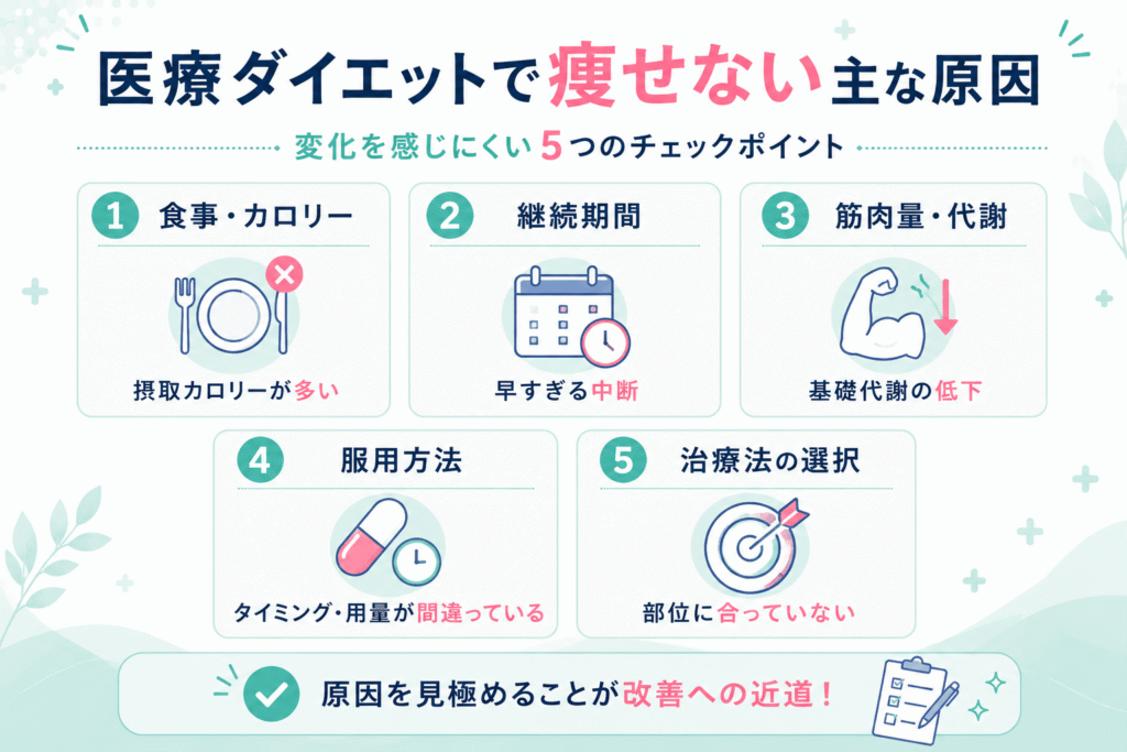 医療ダイエットで痩せない理由と原因