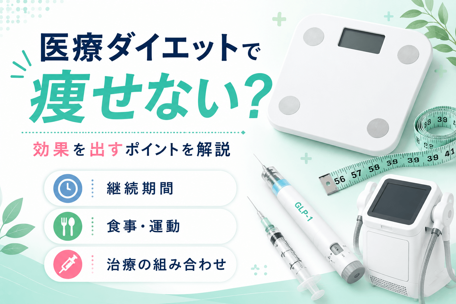 医療ダイエットで痩せない理由と対策！効果が出ない原因と正しい取り組み方を解説