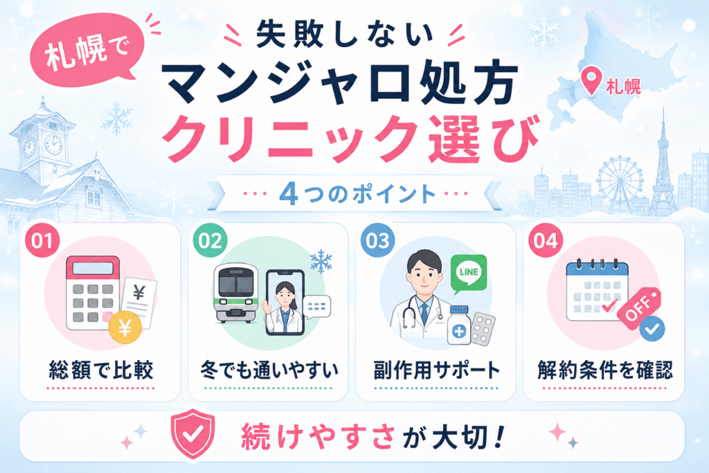 札幌でマンジャロ処方のクリニックを選ぶコツ