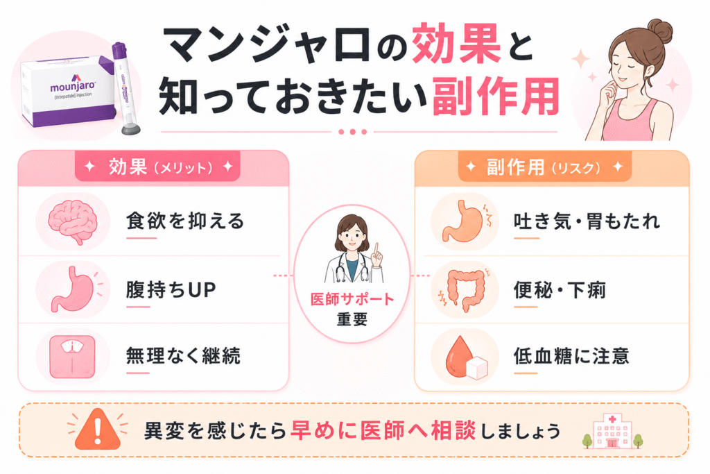 マンジャロの効果と事前に知っておくべき副作用