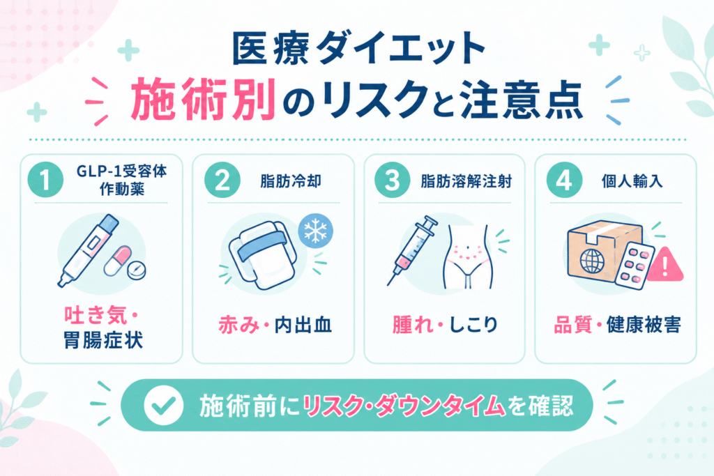 医療ダイエットの施術別リスクと注意点