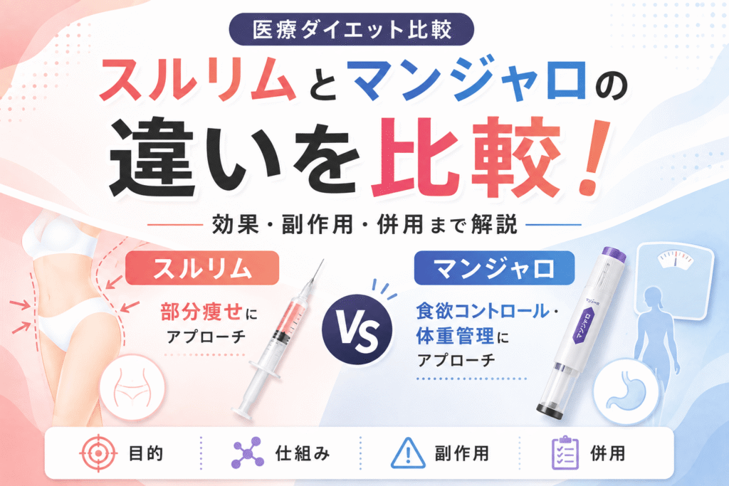 スルリムとマンジャロの違いを比較！怪しい噂や効果・併用を解説