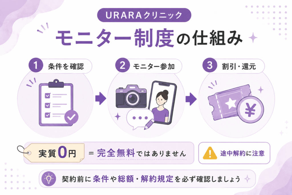 URARAクリニックのモニター制度のからくりと注意点