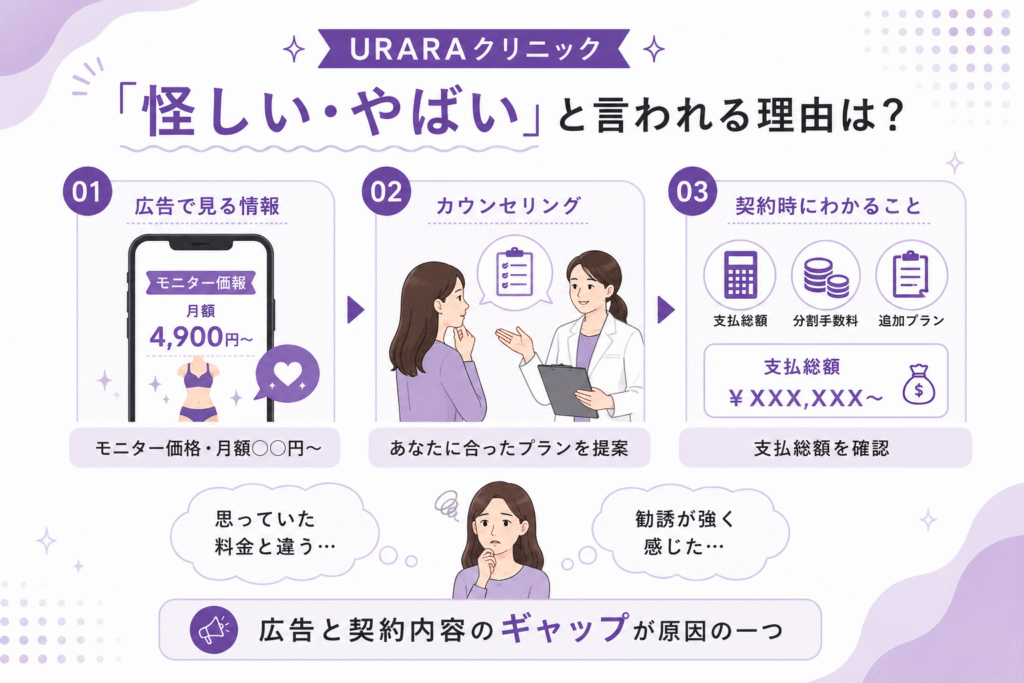 URARAクリニックの口コミ・評判は?怪しい・やばいと言われる理由を調査