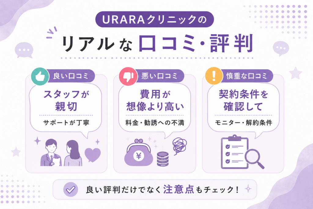 URARAクリニックのリアルな口コミ・評判